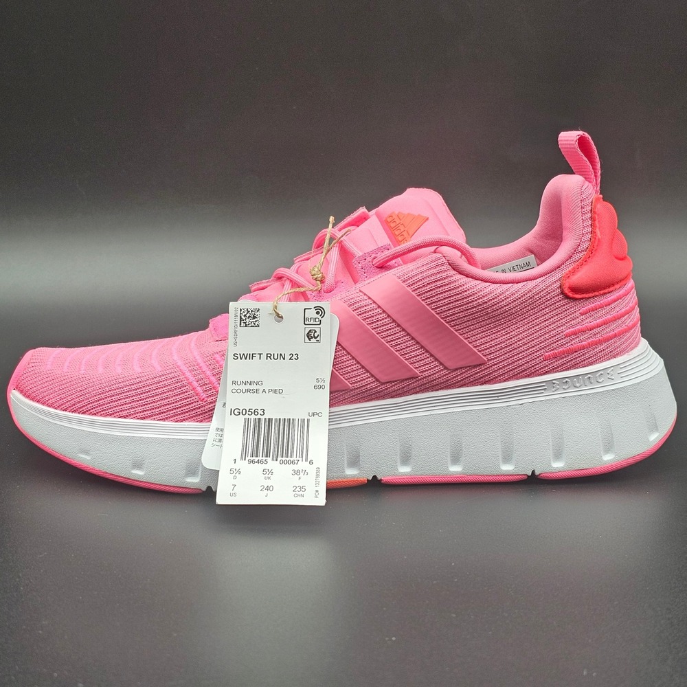 Adidas Swift Run 23 Pink White Running Shoes IG0563 Womens 7 NEW